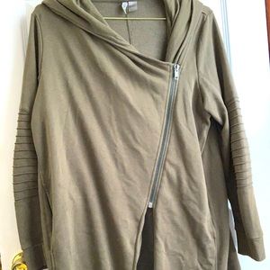Army green moto cardigan jacket